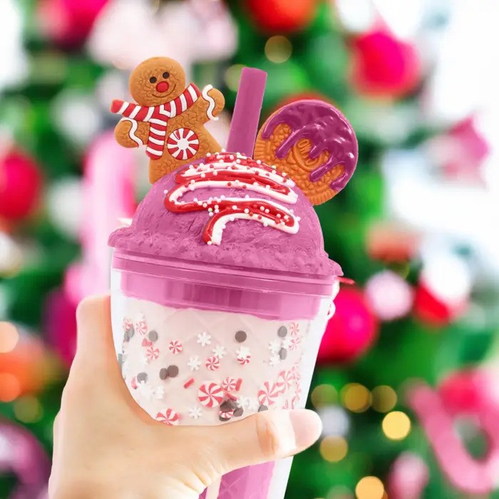 Christmas Sorbet Sipper Cup Gingerbread Pink
