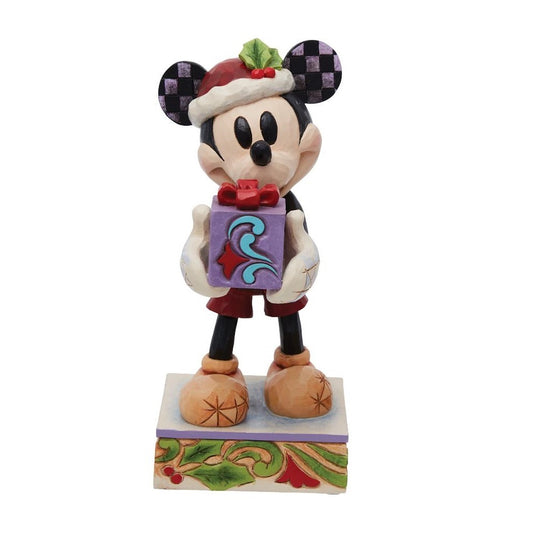 DISNEY TRADITIONS BY JIM SHORE SANTA MICKEY WITH GIFT 16CM