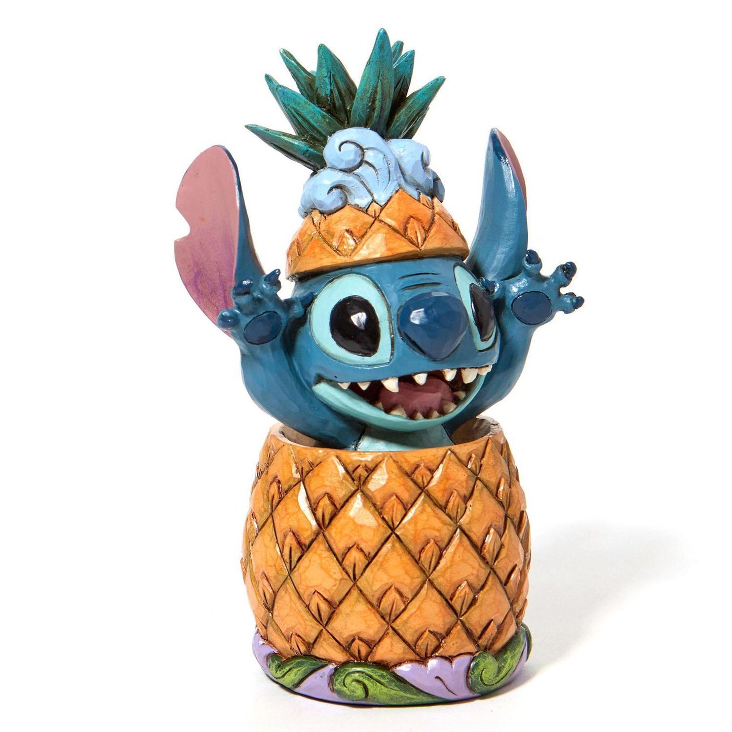 DISNEY TRADITIONS BY JIM SHORE STITCH IN A PINEAPPLE