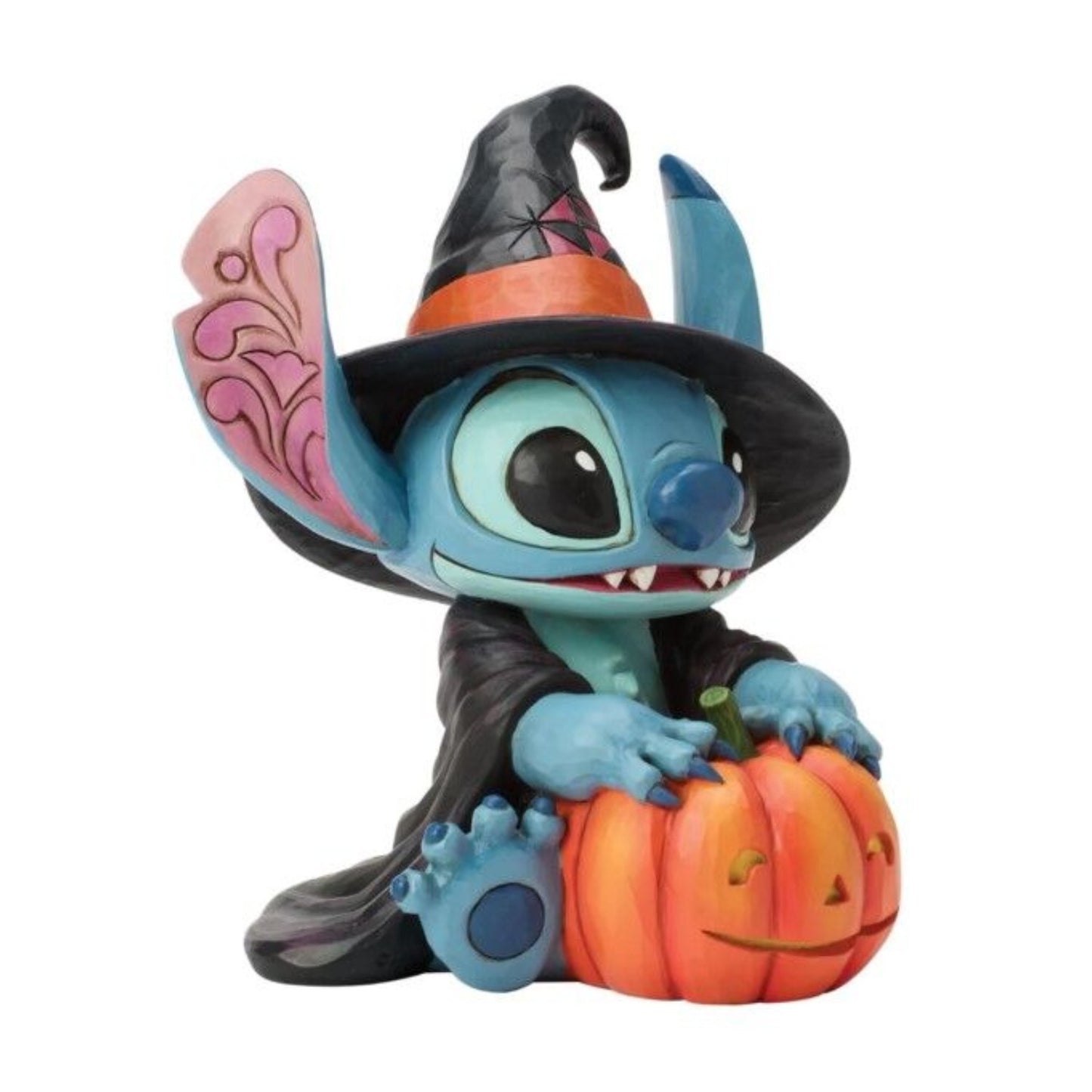 DISNEY TRADITIONS BY JIM SHORE STITCH WITCH BY JACK-O-LANTERN