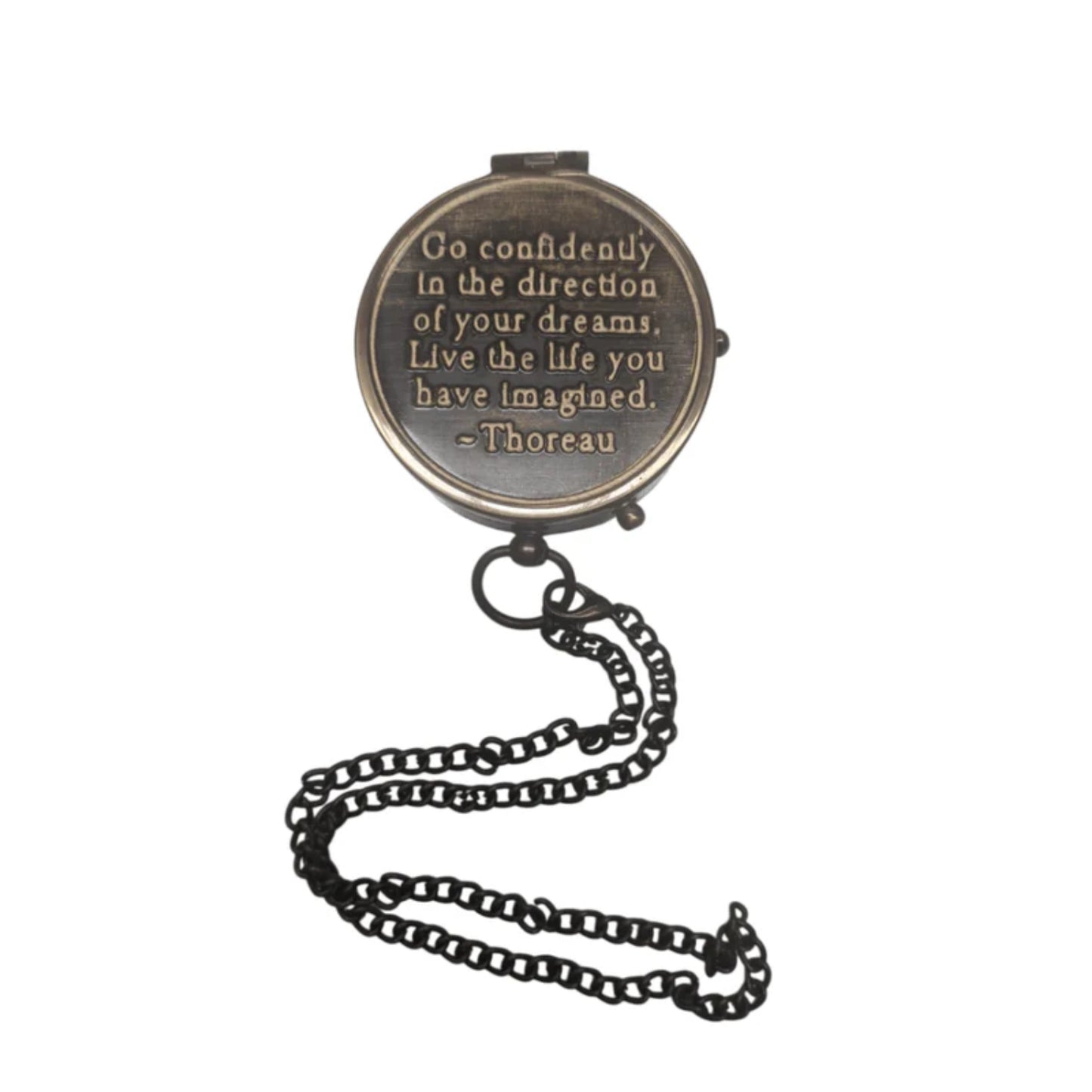 Brass Compass With Message "Go Confidently in the Direction of Your Dreams"