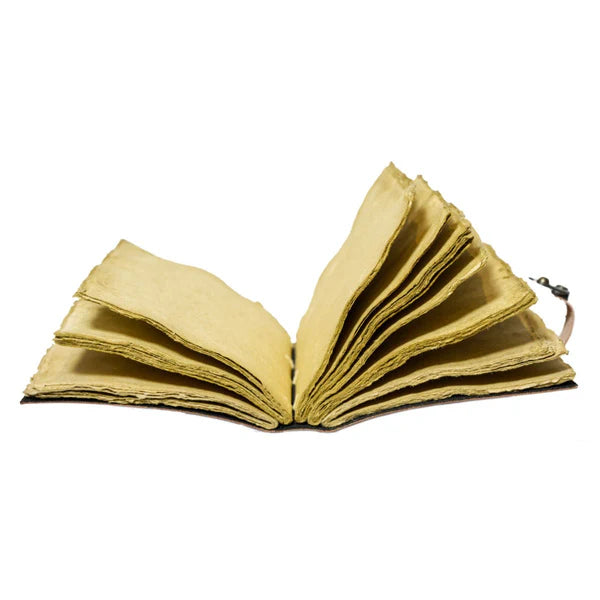 Leather Journal Parchment Style Paper Red Chakra