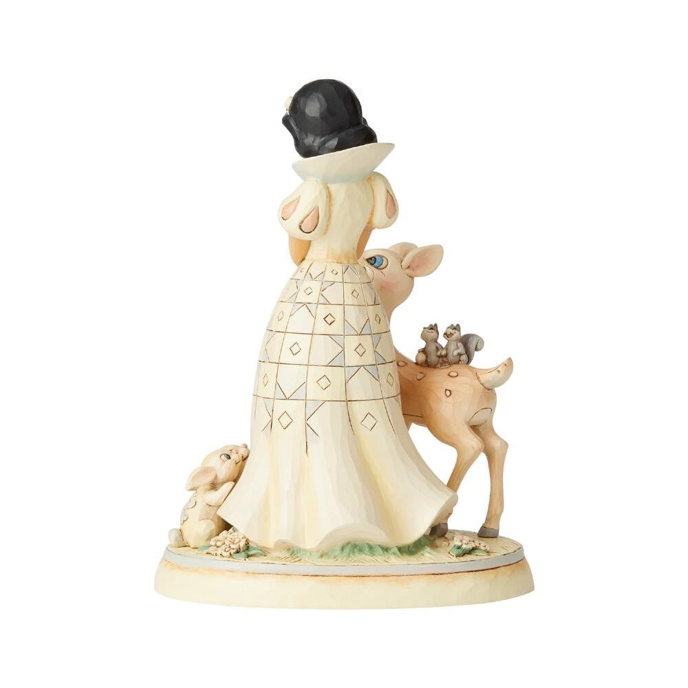 DISNEY TRADITIONS BY JIM SHORE SNOW WHITE WITH ANIMALS WHITE WOODLAND 20CM