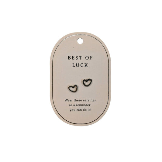 SWEETHEART BEST OF LUCK SILVER EARRINGS