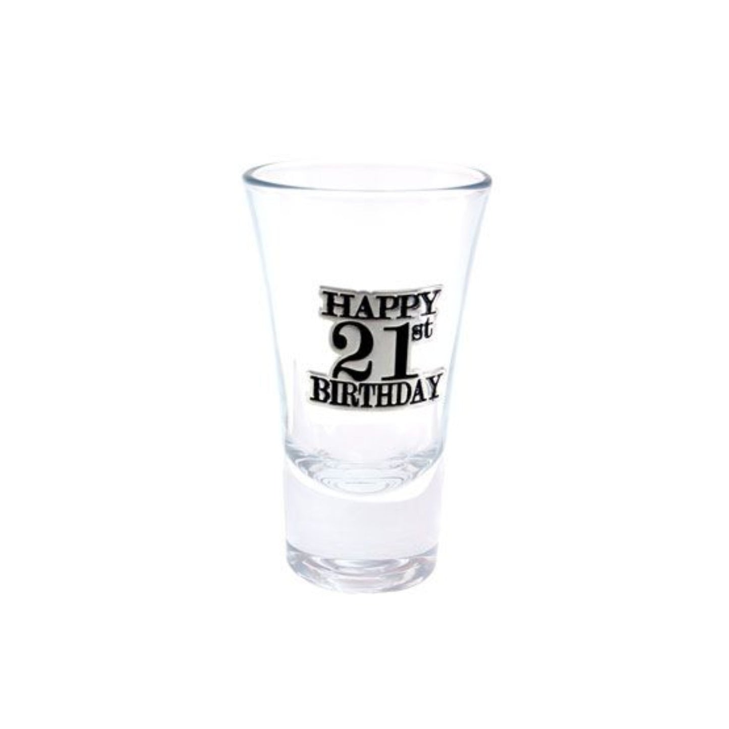 Birthday Shot Glass With Badge 21st