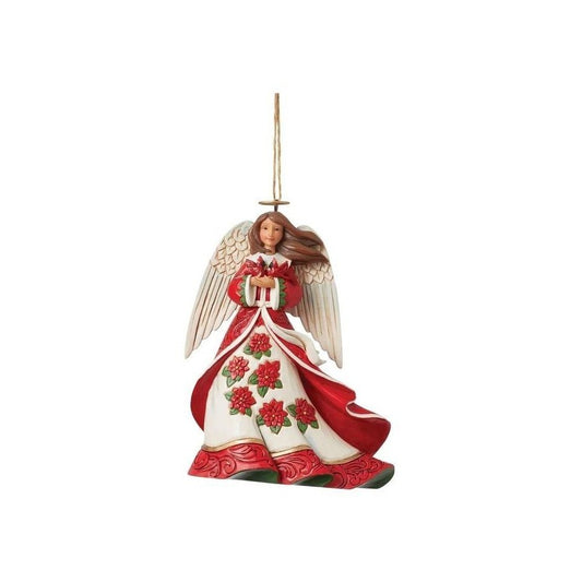 Heartwood Creek By Jim Shore Christmas Angel Holding Cardinals Hanging Ornament