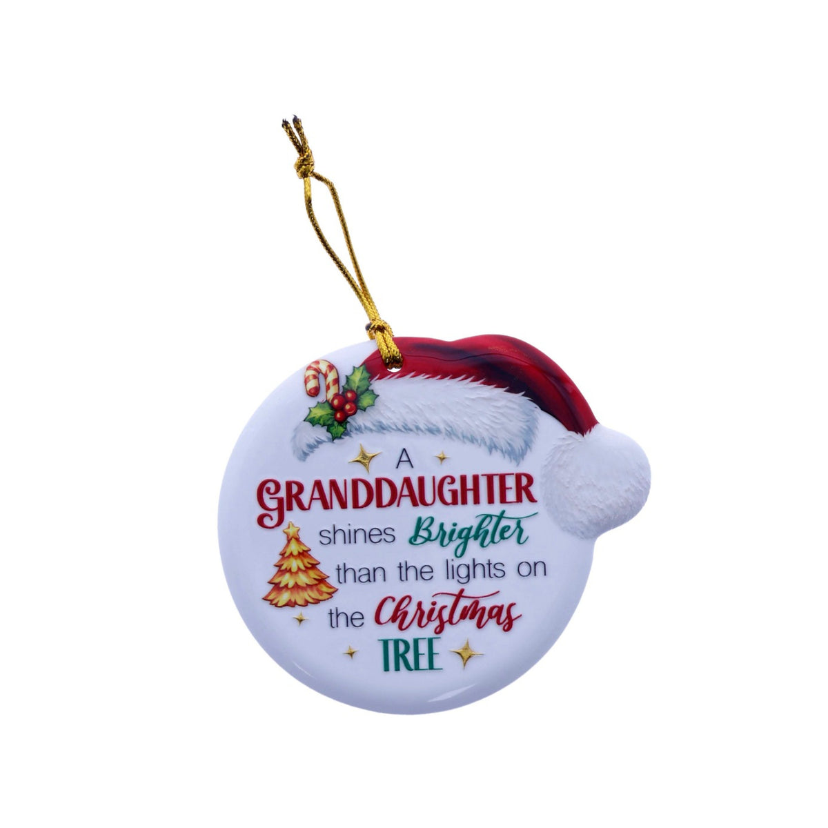 Christmas Sentiment Ceramic Plaque Granddaughter