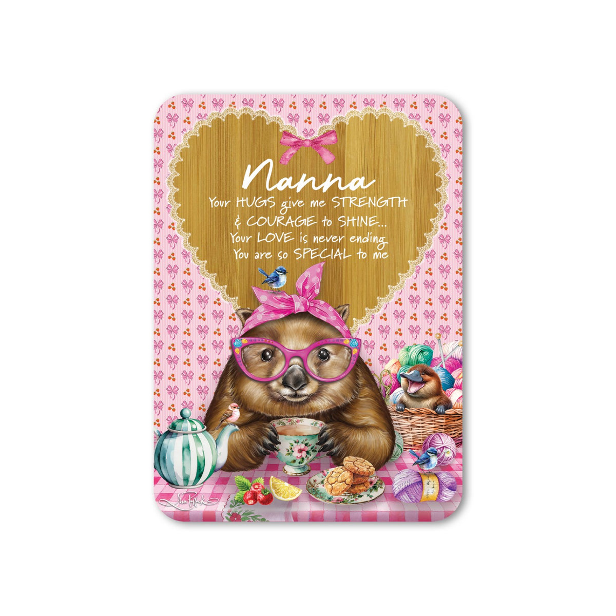 Lisa Pollock Bamboo Verse Plaque Wonda Wombat Nanna