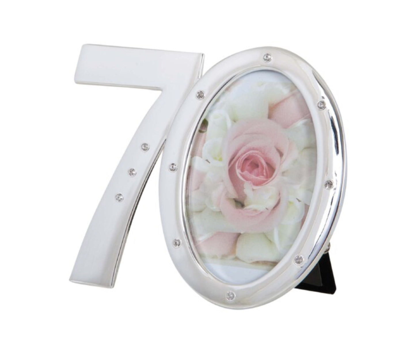 PHOTO FRAME NUMBER 70 WITH DIAMANTES FOR BIRTHDAY OR ANNIVERSARY