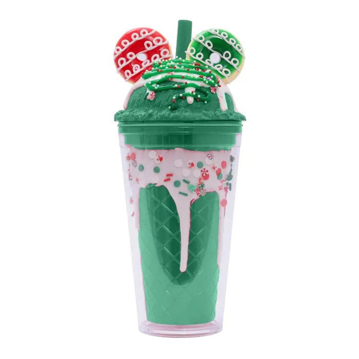Christmas Sorbet Sipper Cup Donut Green