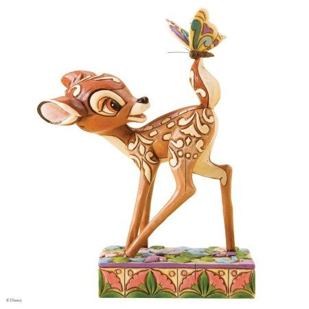 DISNEY TRADITIONS BY JIM SHORE BAMBI WITH BUTTERFLY WONDER OF SPRING