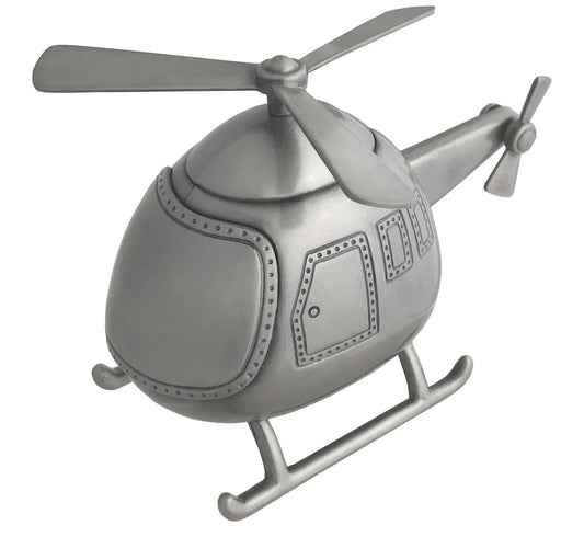 MONEY BANK HELICOPTER PEWTER FINISH