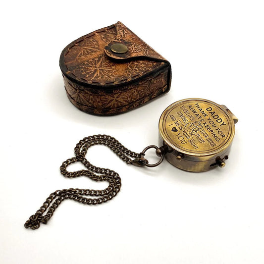 Brass Compass With Message Daddy
