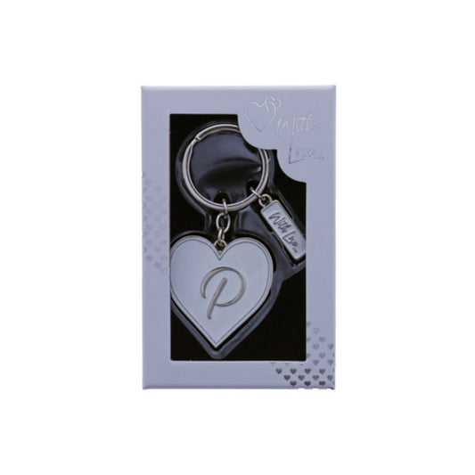 INITIAL KEYRING "P" IN SILVER