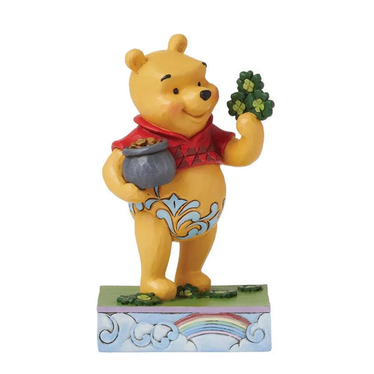 DISNEY TRADITIONS BY JIM SHORE POOH WITH CLOVERS