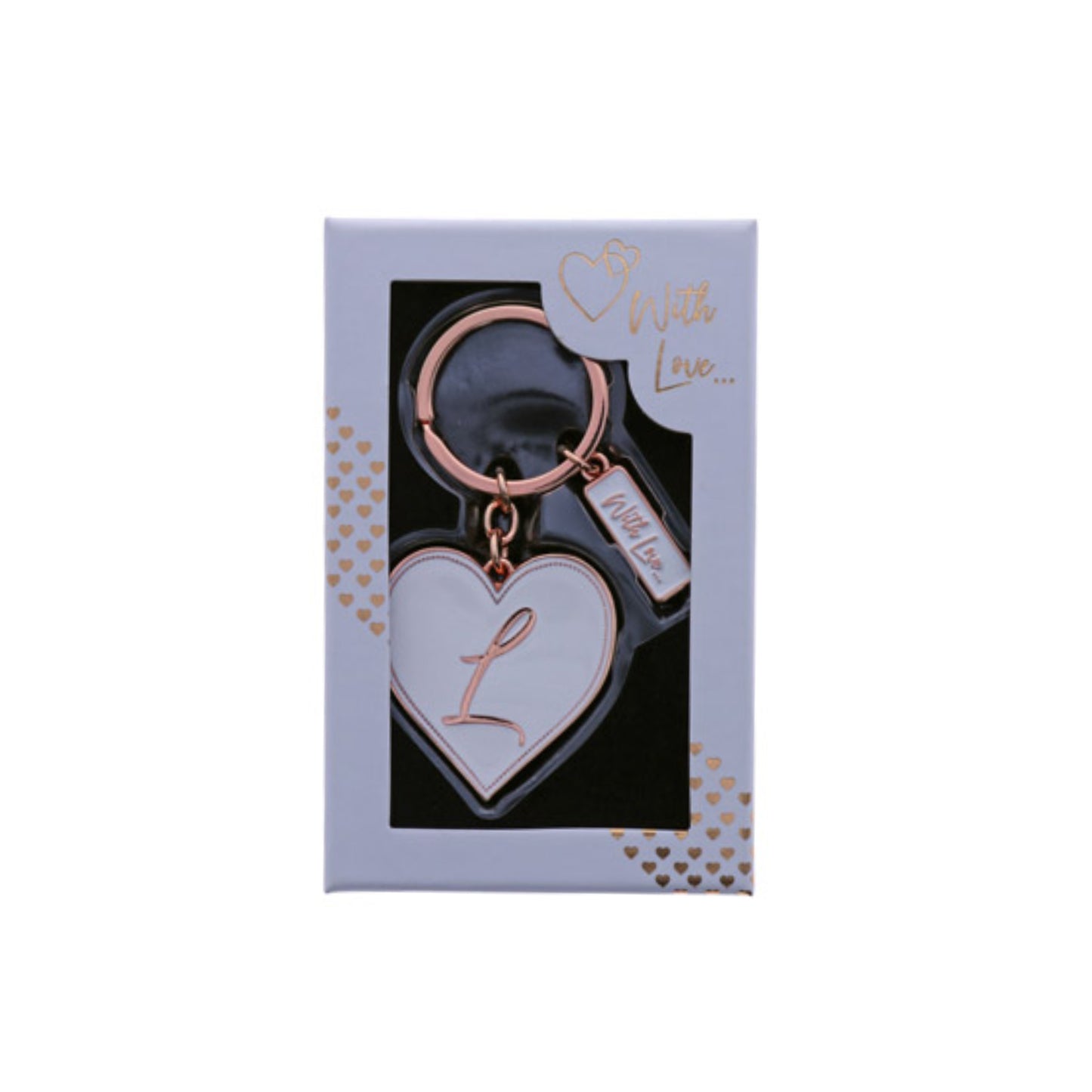 INITIAL KEYRING "L" IN ROSE GOLD