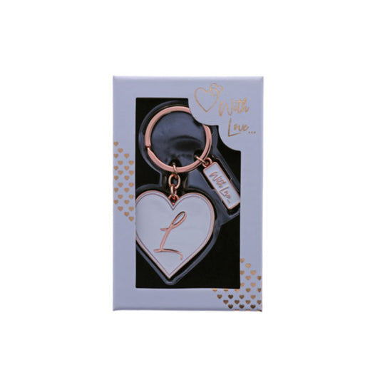 INITIAL KEYRING "L" IN ROSE GOLD