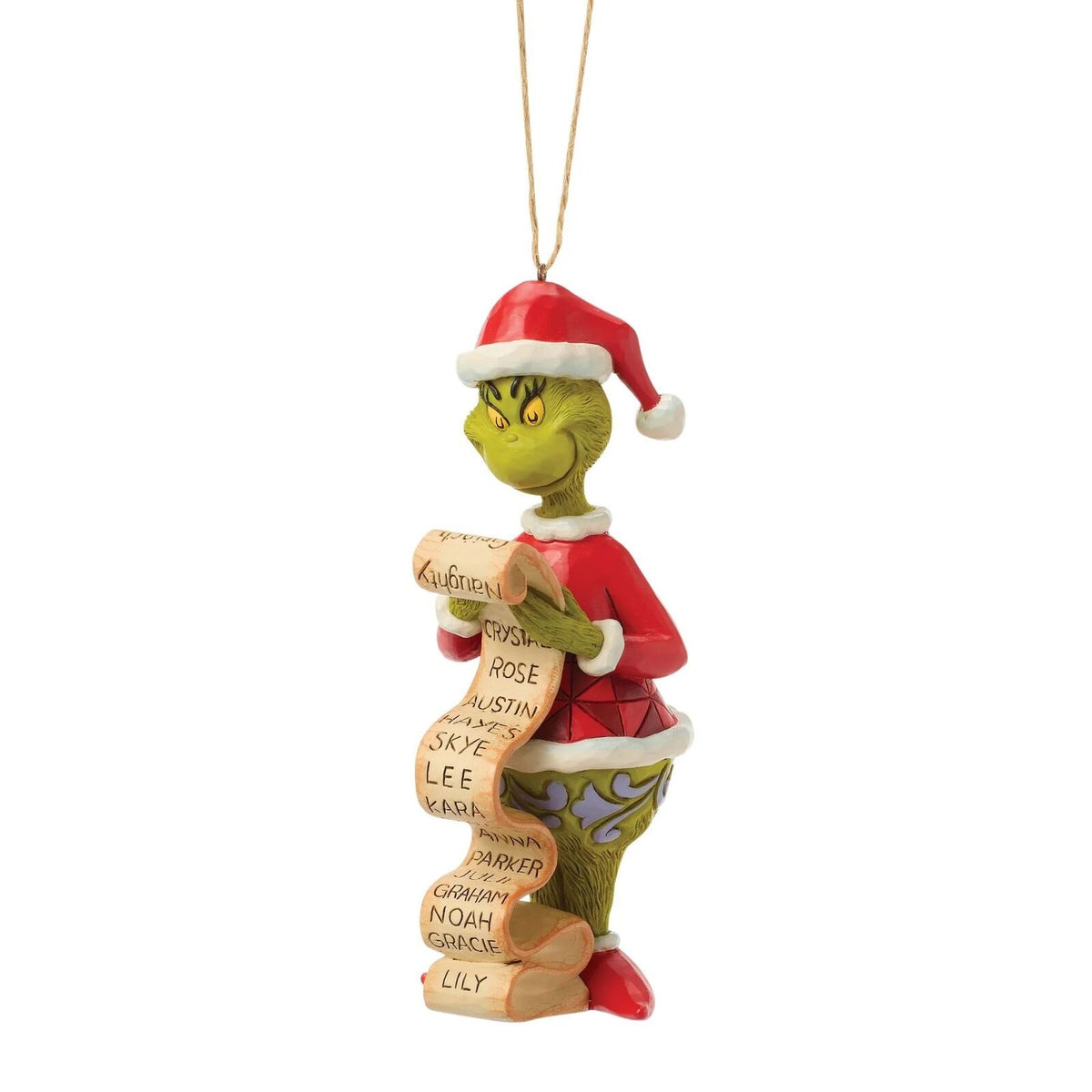 The Grinch By Jim Shore Grinch With List Hanging Ornament