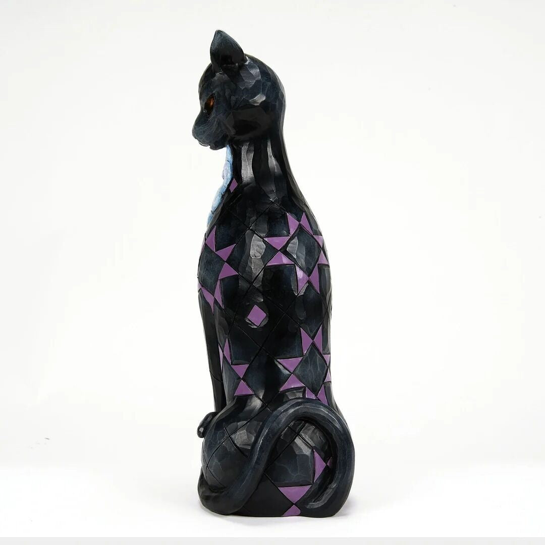 HEARTWOOD CREEK BY JIM SHORE HALLOWEEN BLACK CAT WITH LED GLOW EYES