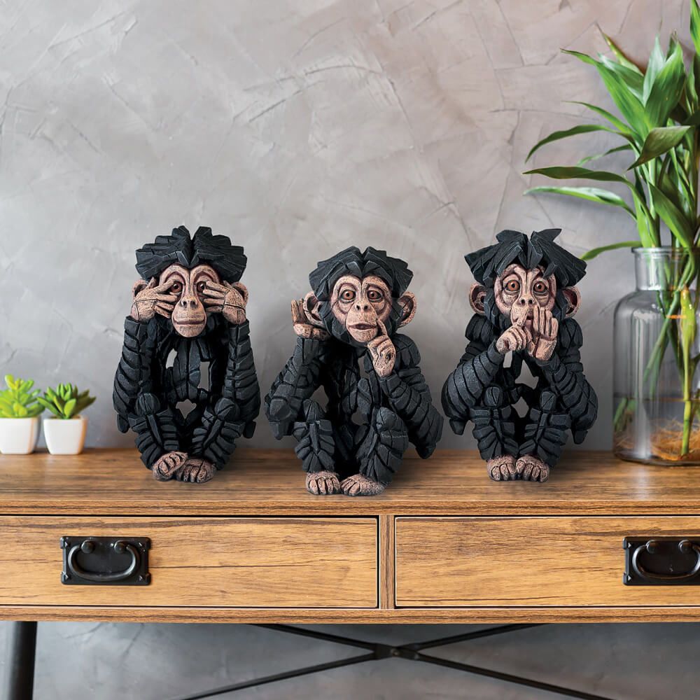 Edge Sculpture Baby Chimp Figure 'Hear No Evil'