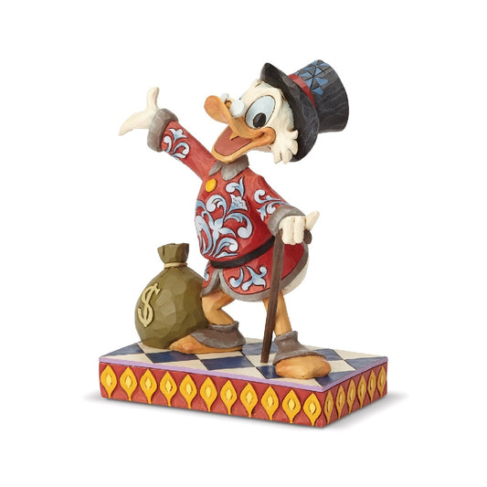 DISNEY TRADITIONS BY JIM SHORE TREASURE SEEKING TYCOON UNCLE SCROOGE WITH MONEY BAGS