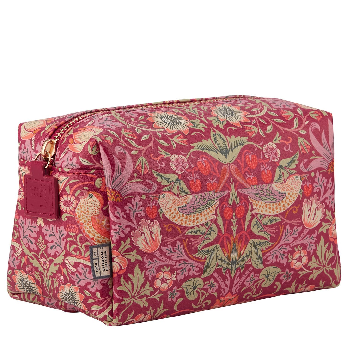 William Morris at Home Strawberry Thief Med Toiletry Bag Red