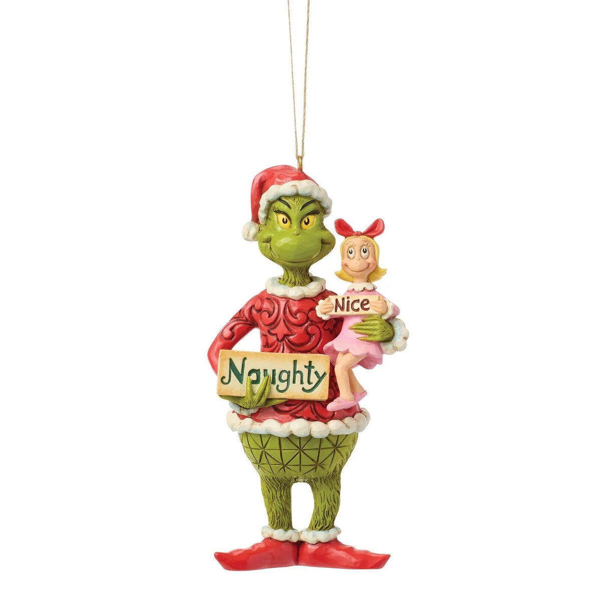 The Grinch By Jim Shore Grinch & Cindy-Lou With Sign Hanging Ornament