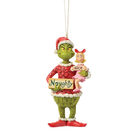 The Grinch By Jim Shore Grinch & Cindy-Lou With Sign Hanging Ornament