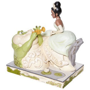 DISNEY TRADITIONS BY JIM SHORE WHITE WOODLAND TIANA WITH LOUIE 19CM
