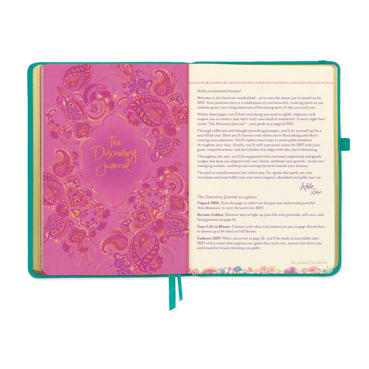 Intrinsic 2027 Diary Planner The Year For Abundance - Turquoise Twist