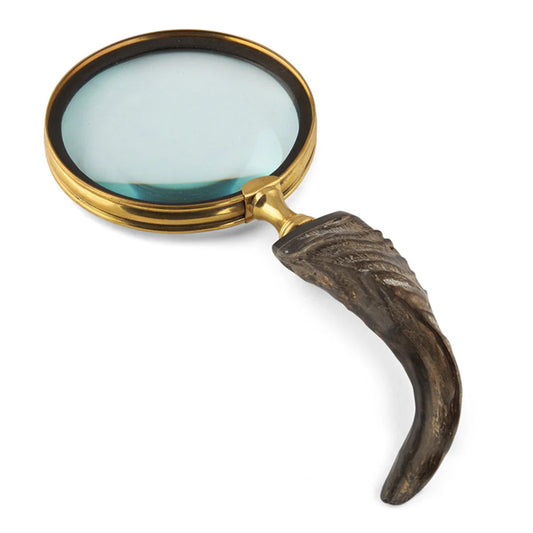 Magnifying Glass With Curved Horn Handle