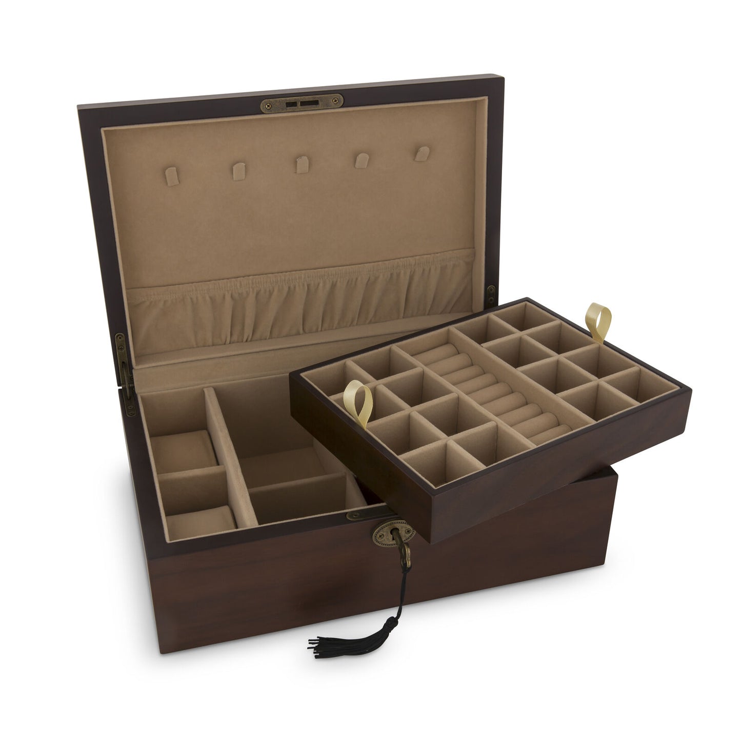 JEWELLERY BOX WITH MATTE WALNUT VENEER