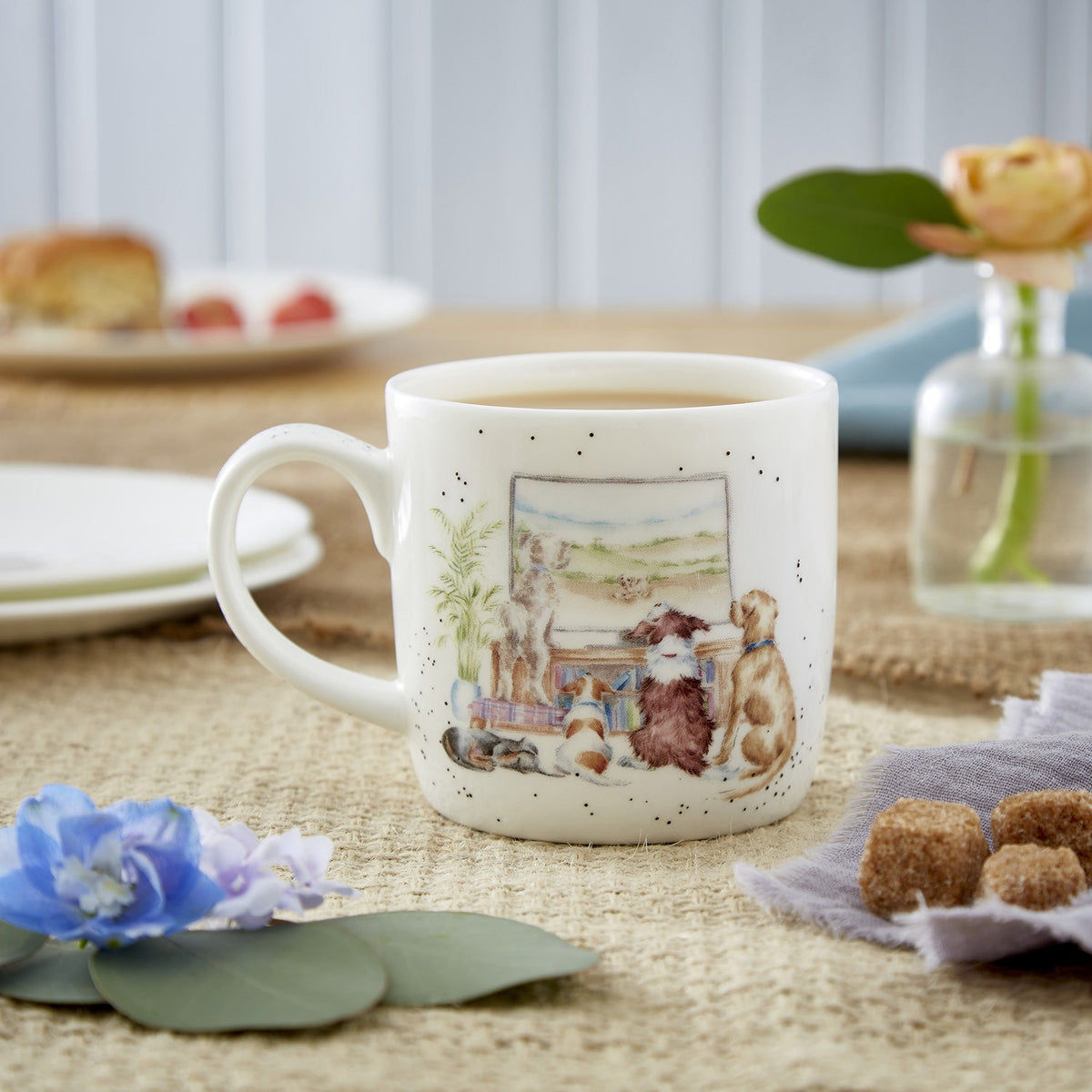ROYAL WORCESTER WRENDALE MUG DOGS 'MOVIE NIGHT'