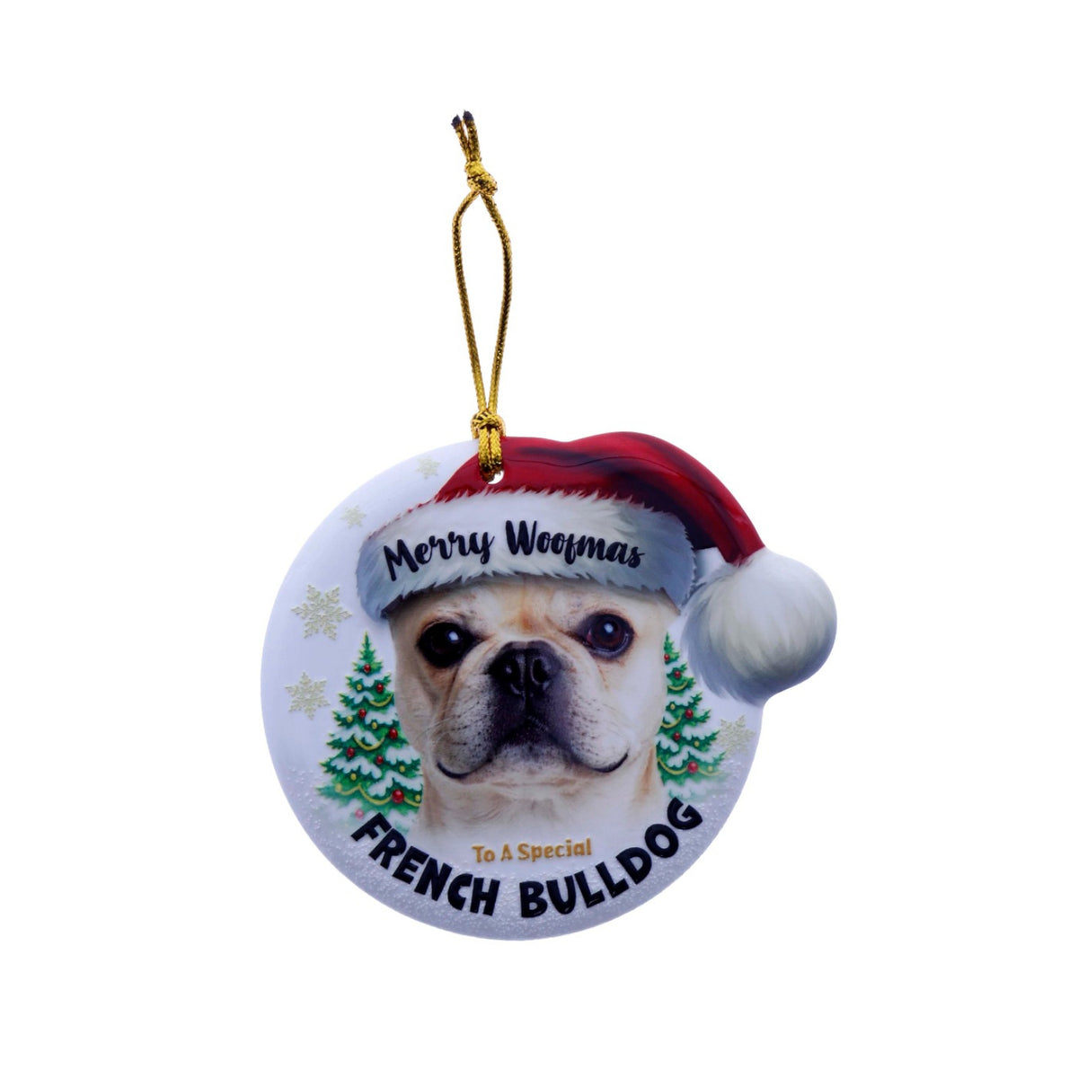 Christmas Sentiment Ceramic Plaque Dog French Bulldog