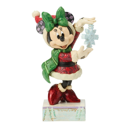 DISNEY TRADITIONS BY JIM SHORE CHRISTMAS MINNIE WITH SNOWFLAKE