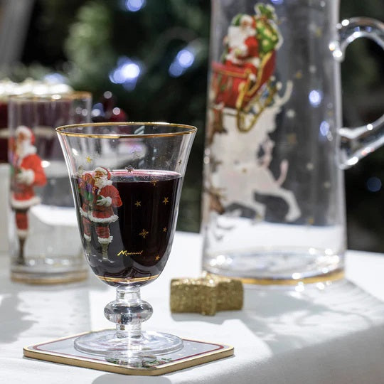 ASHDENE SPIRIT OF CHRISTMAS GLASS GOBLET SET OF 4