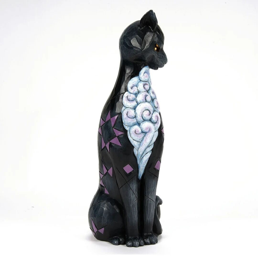 HEARTWOOD CREEK BY JIM SHORE HALLOWEEN BLACK CAT WITH LED GLOW EYES