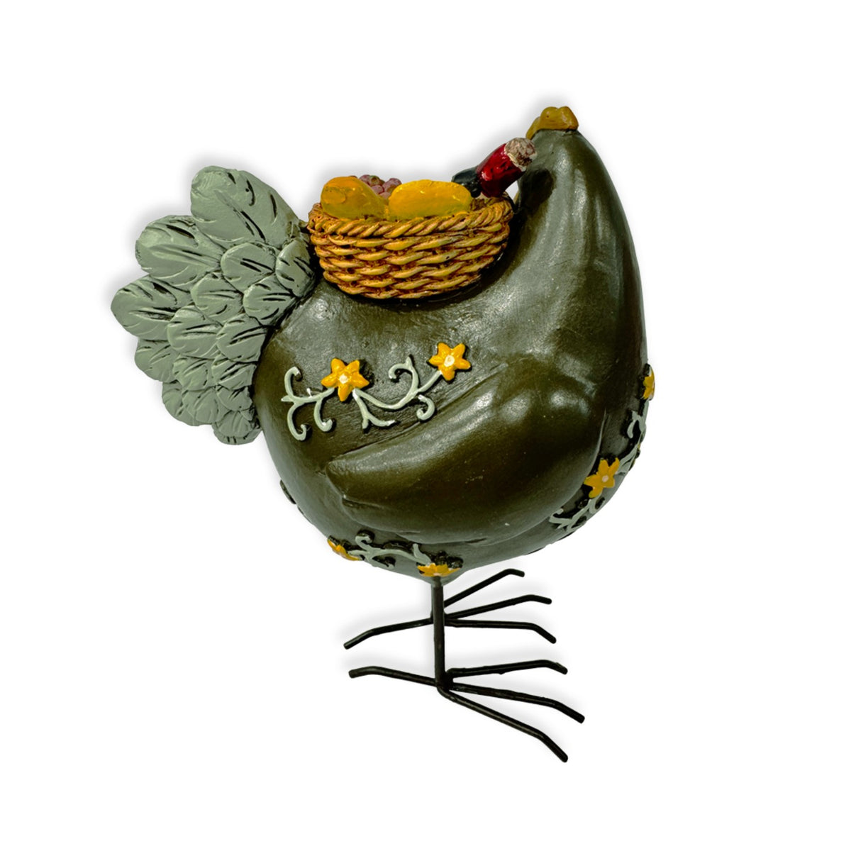 RESIN CHICKEN FIGURINE RHONDA "RED RED WINE"