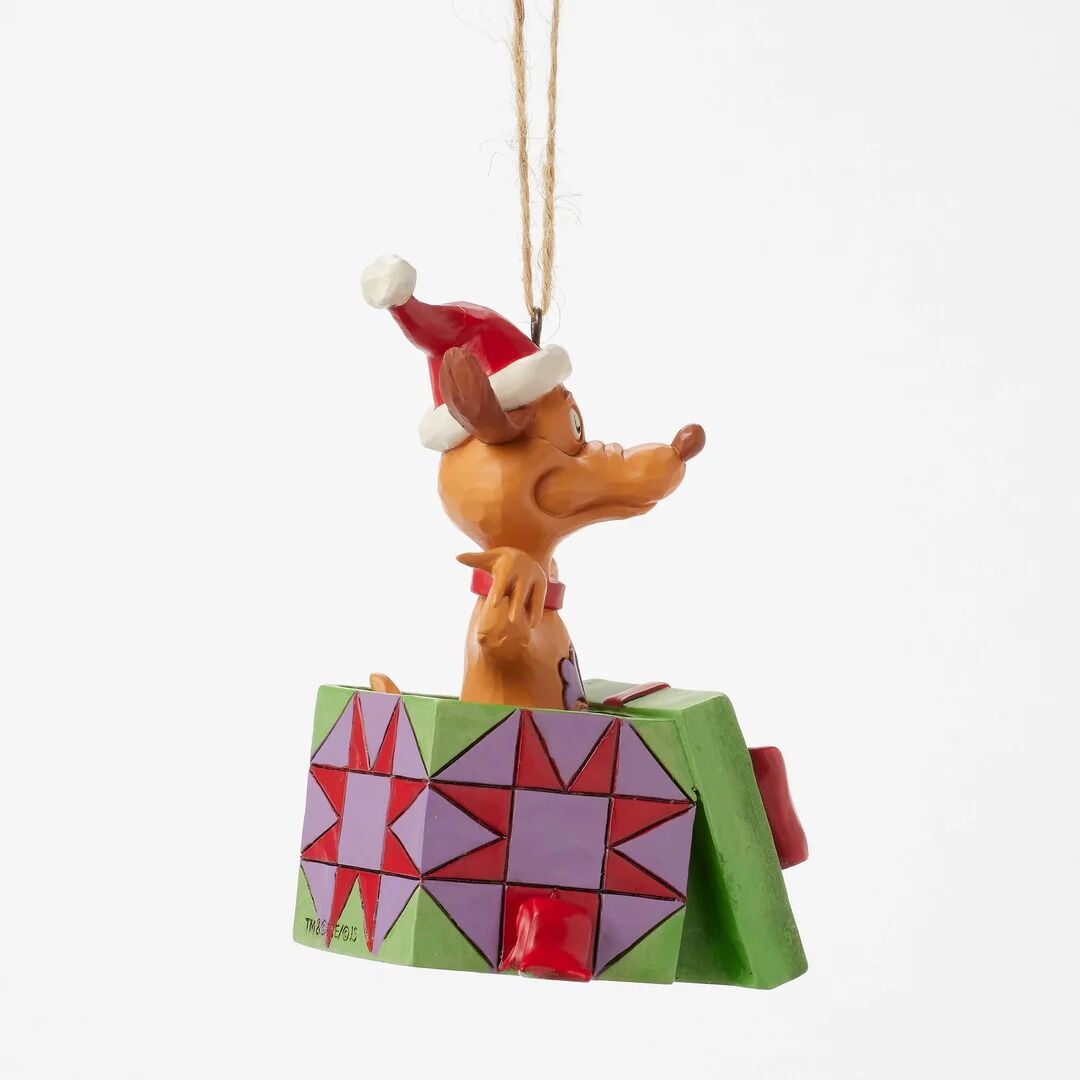 THE GRINCH BY JIM SHORE HANGING ORNAMENT MAX IN PRESENT 10CM