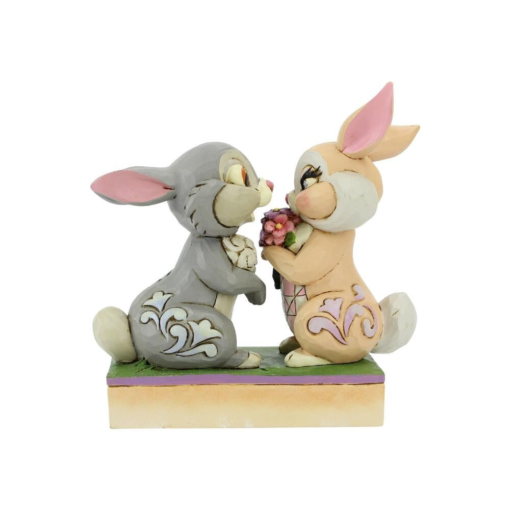 DISNEY TRADITIONS BY JIM SHORE THUMPER & BLOSSOM BUNNY BOUQUET BAMBI 10CM