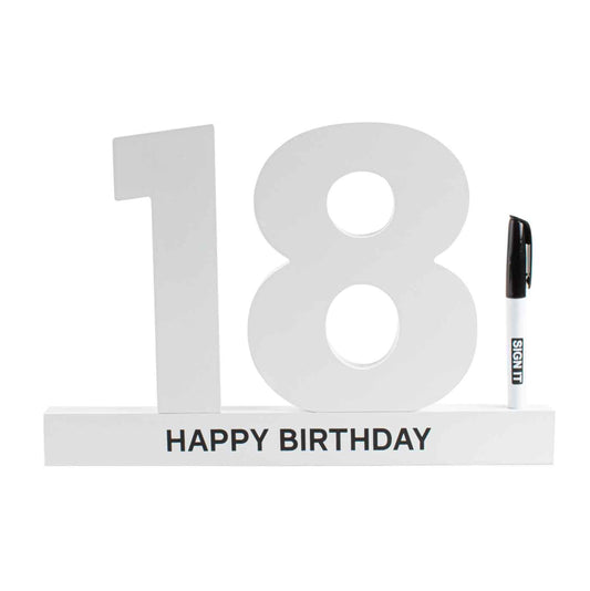 Signature Block White Large 18th Birthday