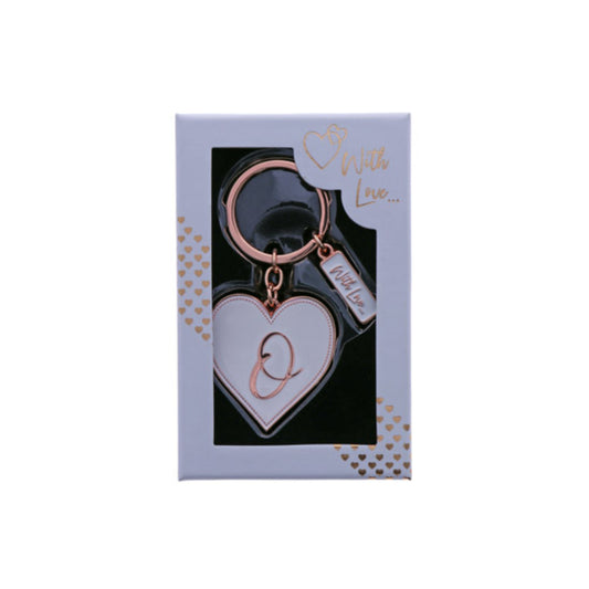INITIAL KEYRING "O" IN ROSE GOLD