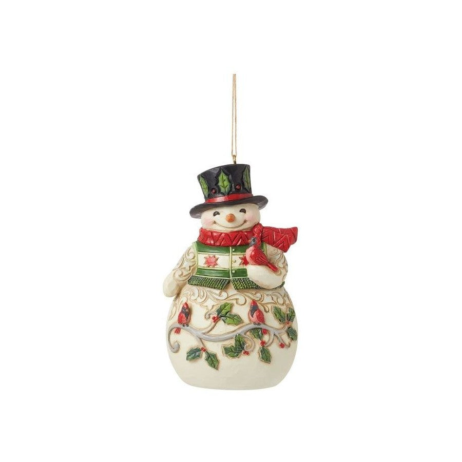 Heartwood Creek By Jim Shore Snowman With Cardinal Hanging Ornament Copy