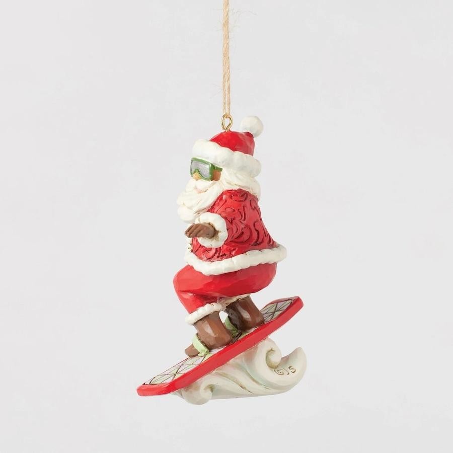 Heartwood Creek By Jim Shore Santa Snowboarding Hanging Ornament