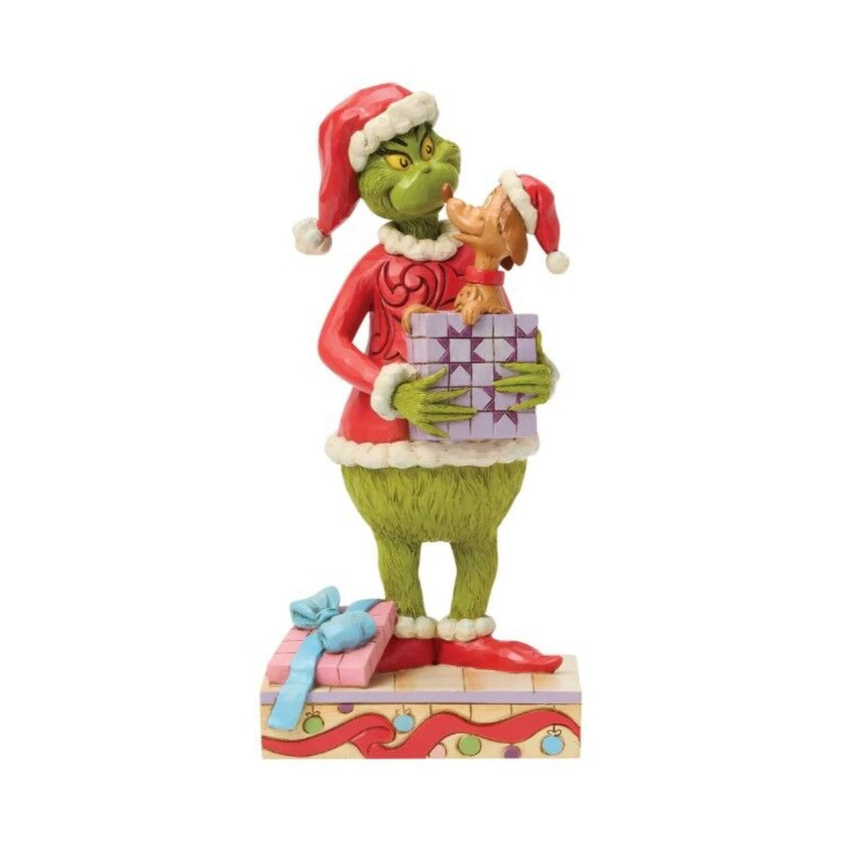 The Grinch By Jim Shore Grinch Holding Gift With Max