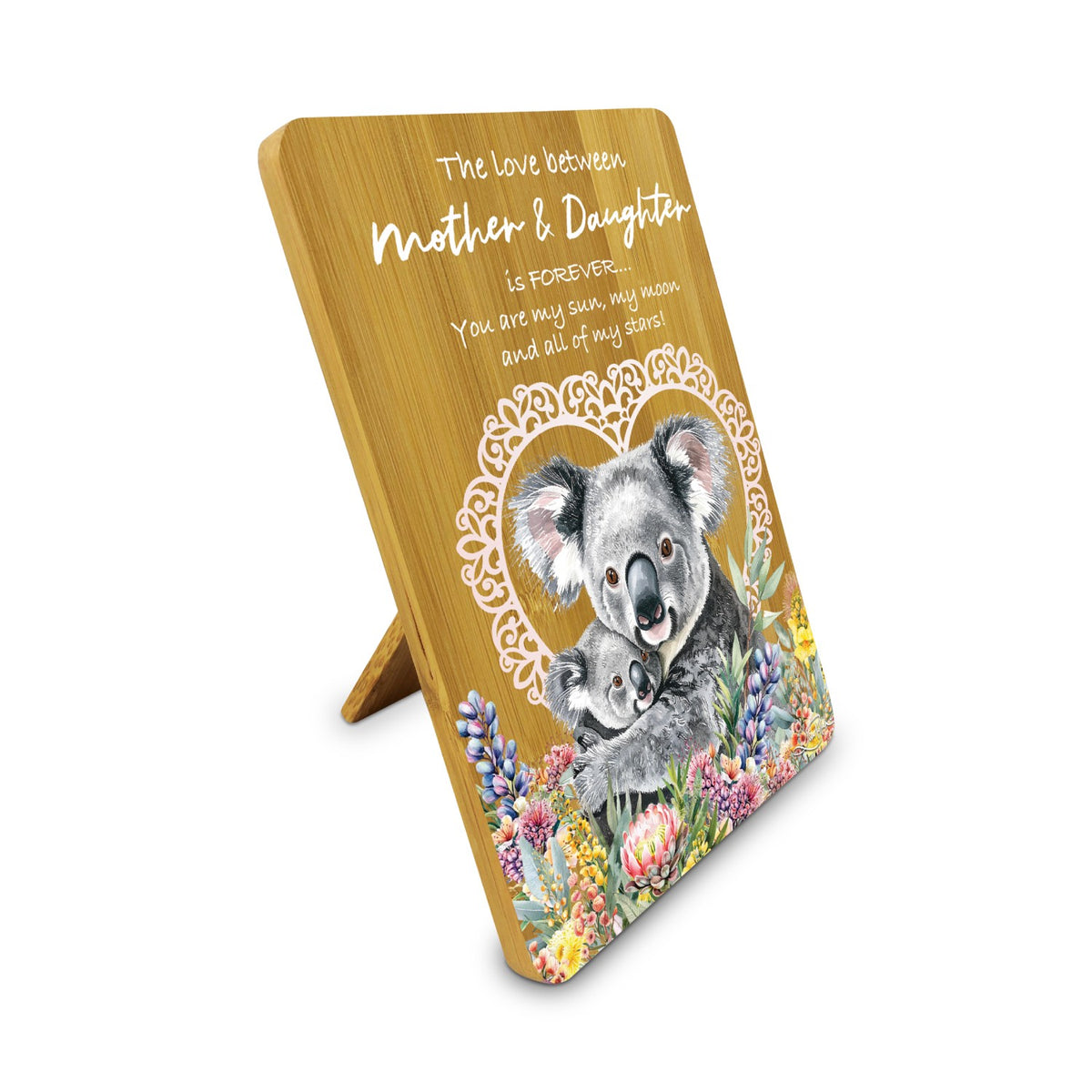 Lisa Pollock Bamboo Verse Plaque Koala Cuddles Mother & Daughter
