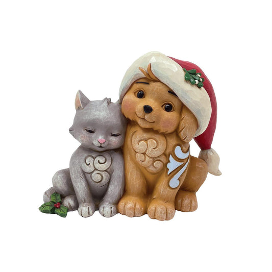 HEARTWOOD CREEK CHRISTMAS DOG & CAT 12.5CM