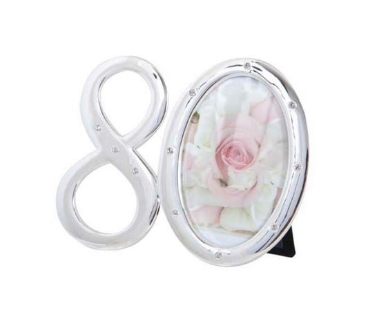 PHOTO FRAME NUMBER 80 WITH DIAMANTES FOR BIRTHDAY OR ANNIVERSARY