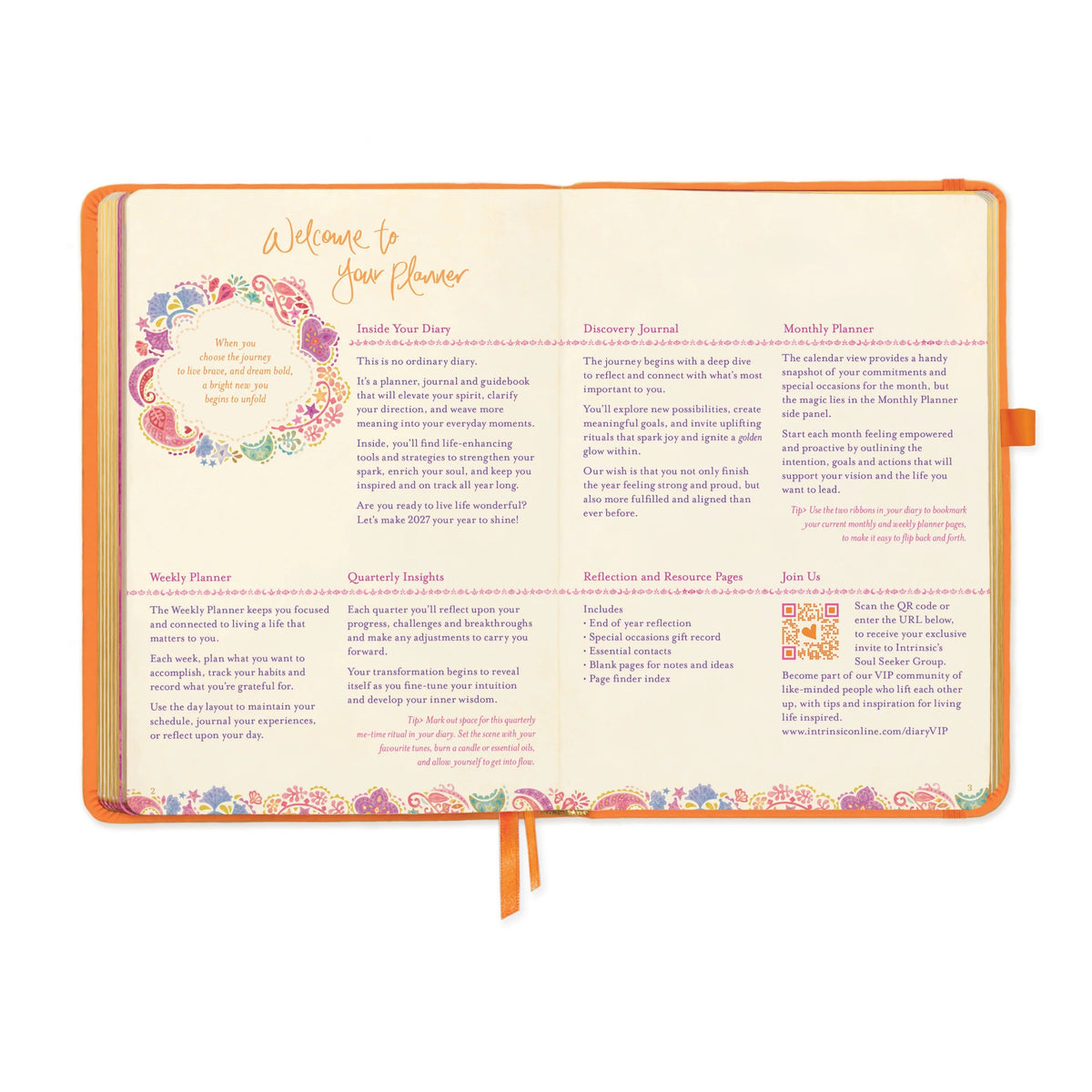 Intrinsic 2027 Diary Planner The Year For New Adventures - Sunrise Orange