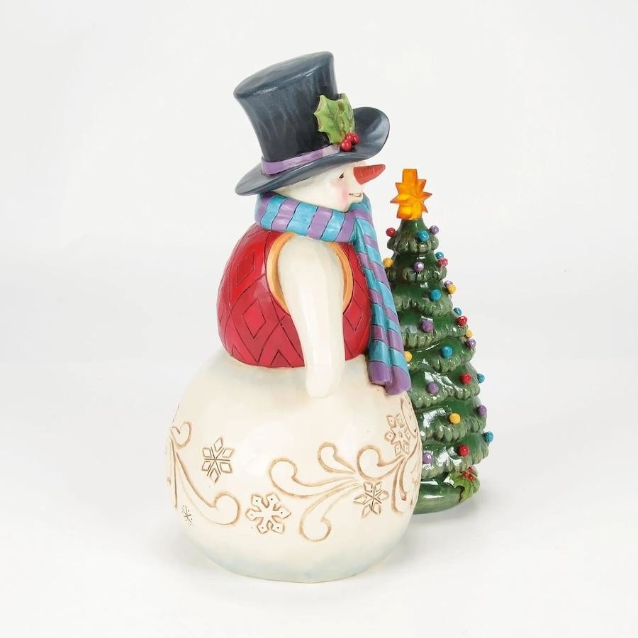 Heartwood Creek By Jim Shore Snowman With LED Tree Figurine